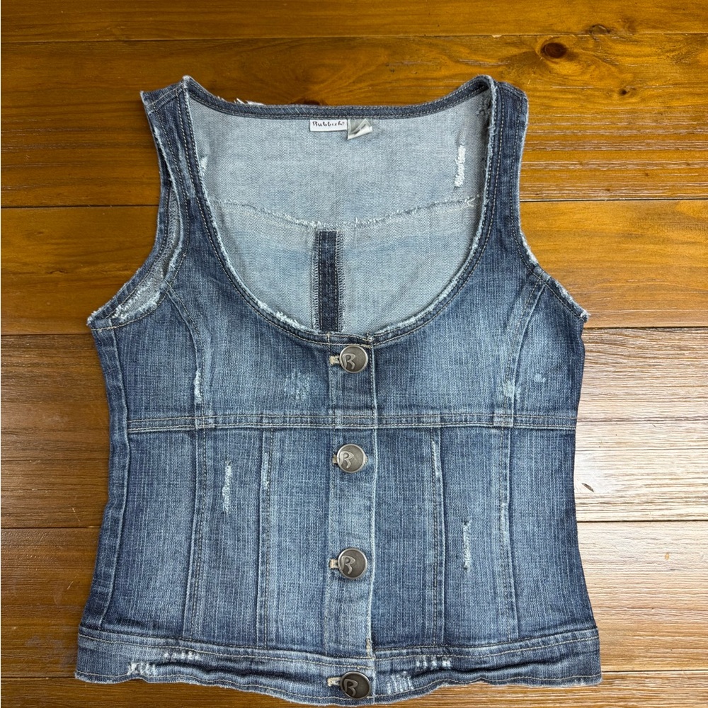 Denim Button-Up Vest